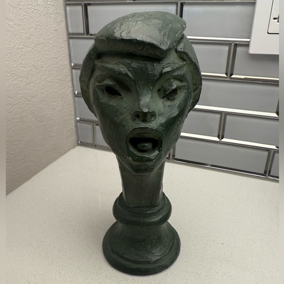 Vintage Fred Press Bust Sculpture Greek Mythology Orpheus Mid-Century Halloween - Picture 3 of 13